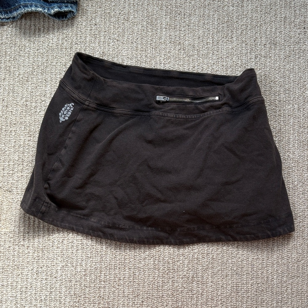 Free People Black Skort